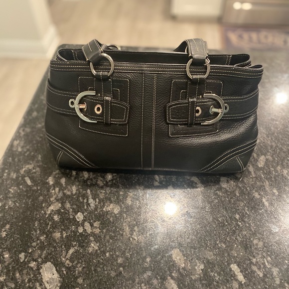 Coach Handbags - Vintage coach Miranda black leather bag